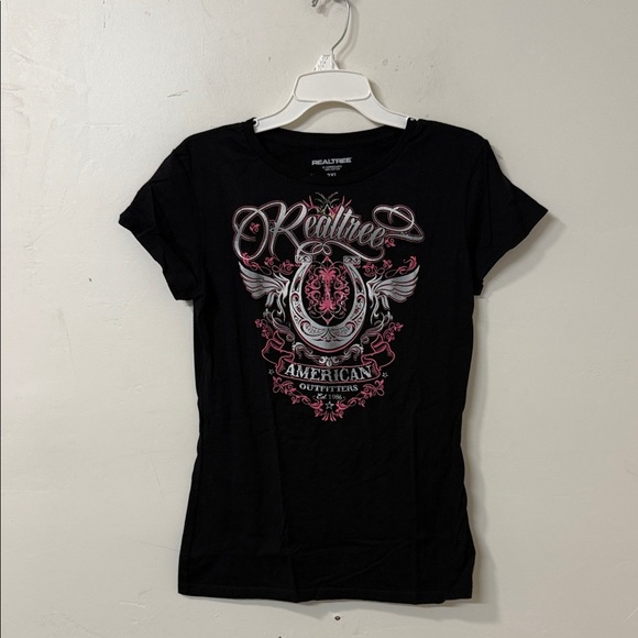 Realtree Women's Black and Pink Graphic Tee - Picture 1 of 2